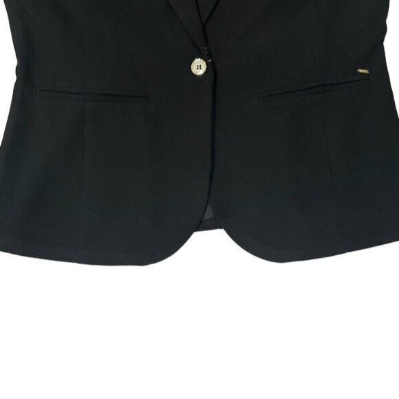 Guess Black Blazer L – Classic Workwear Jacket Gold Button Formal Office Chic - Picture 8 of 12